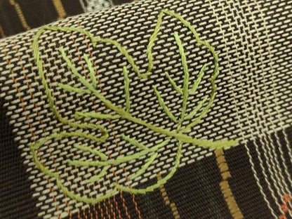 平和屋着物■極上　夏物　八寸名古屋帯　刺繍　紬地　兎　逸品　DZAA6730kh5