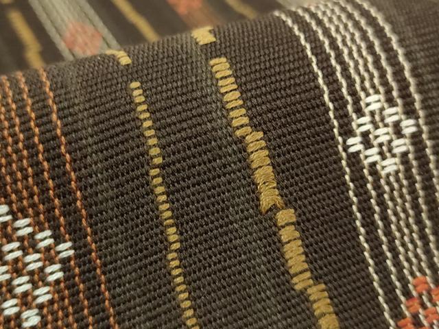 平和屋着物■極上　夏物　八寸名古屋帯　刺繍　紬地　兎　逸品　DZAA6730kh5