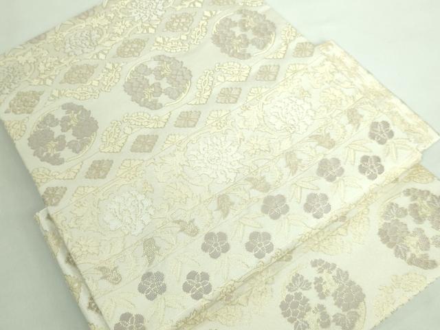 平和屋着物■極上　洗える最高級着物　＜英＞はなぶさ謹製　つけ帯　花唐草　金糸　たとう紙付き　未使用　DZAA6732kh5