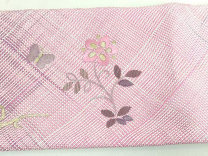 平和屋着物●極上 工芸染織 宮下 つけ帯 刺繍 花喰い鳥 金銀糸 たとう紙付き 逸品 未使用 DZAA6733kh5