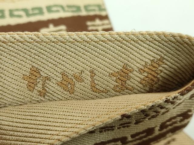 平和屋着物●極上 西陣 長嶋成織物 ながしま帯 六寸帯 横段文 証紙・反端付き 逸品 DZAA6734kh5