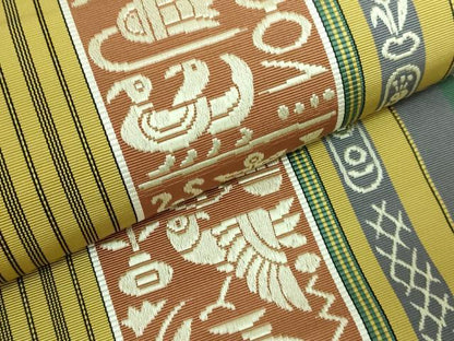 平和屋着物●極上 本場筑前博多織 八寸名古屋帯 壁画文様 証紙・反端付き 逸品 DZAA6741kh5