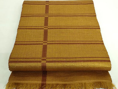 平和屋着物●極上 本場黄八丈 八寸名古屋帯 一重帯 横段文 逸品 DZAA6764kh5