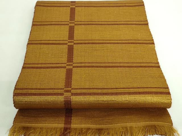 平和屋着物●極上 本場黄八丈 八寸名古屋帯 一重帯 横段文 逸品 DZAA6764kh5