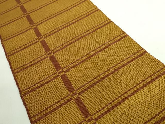 平和屋着物●極上 本場黄八丈 八寸名古屋帯 一重帯 横段文 逸品 DZAA6764kh5