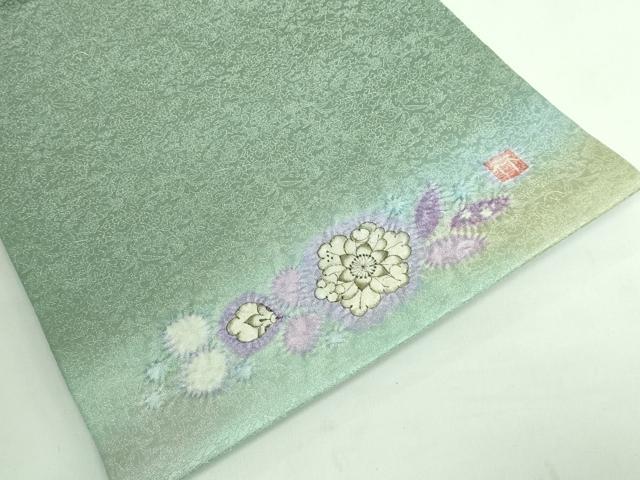 平和屋着物■極上　久保田一竹　幻の辻が花　太鼓柄袋帯　草花地紋　金通し地　逸品　DZAA6775kh5