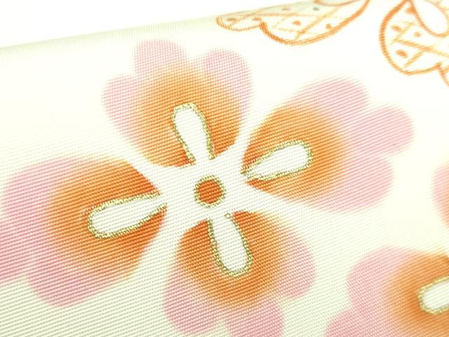 平和屋着物●極上 塩瀬 九寸名古屋帯 花菱文 金彩 逸品 DZAA6793kh5