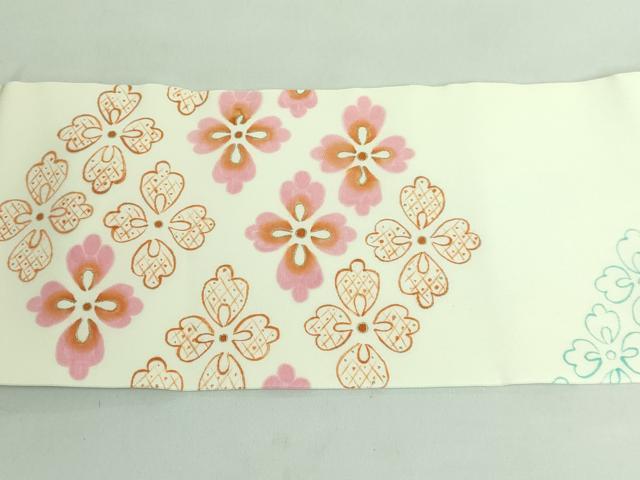 平和屋着物●極上 塩瀬 九寸名古屋帯 花菱文 金彩 逸品 DZAA6793kh5