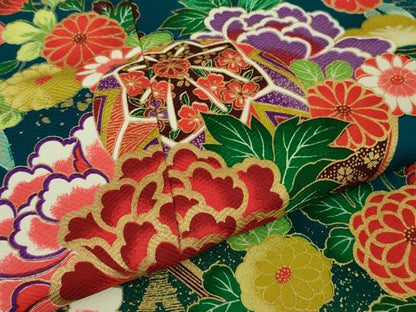 平和屋本店■極上　七五三　女の子　7歳　祝着・袋帯セット　花毬文　金彩　逸品　DZAA6802kh5