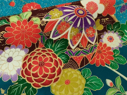 平和屋本店■極上　七五三　女の子　7歳　祝着・袋帯セット　花毬文　金彩　逸品　DZAA6802kh5