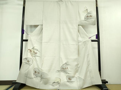平和屋着物▽極上 訪問着 単衣 紬地 シルクロード ラクダ 逸品 DZAA6815kh5