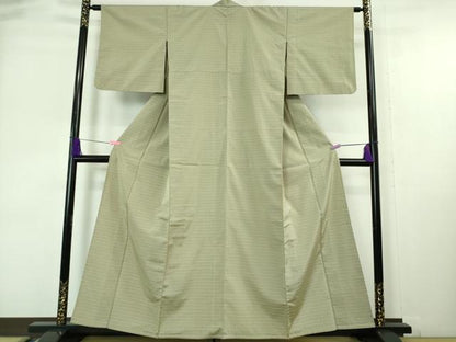 平和屋着物■極上　お召　単衣　吉野間道　逸品　DZAA6817kh5