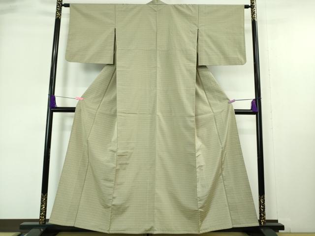 平和屋着物■極上　お召　単衣　吉野間道　逸品　DZAA6817kh5