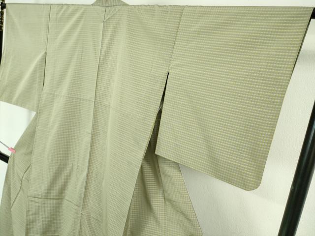 平和屋着物■極上　お召　単衣　吉野間道　逸品　DZAA6817kh5