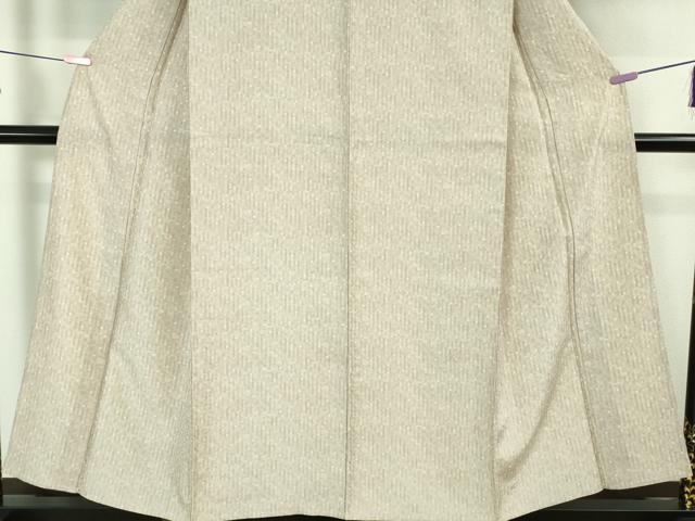平和屋着物■希少　日本工芸会正会員　城間栄市監修　花織　紬　単衣　ちゅら織　灰桜色地　参考資料付き　逸品　DZAA6818kh5
