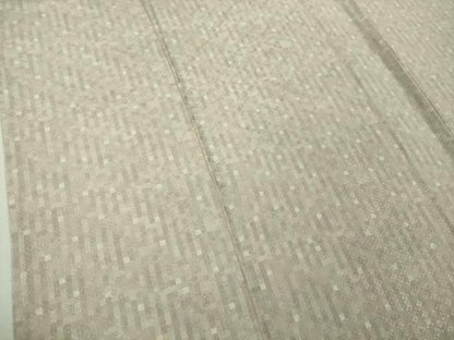 平和屋着物■希少　日本工芸会正会員　城間栄市監修　花織　紬　単衣　ちゅら織　灰桜色地　参考資料付き　逸品　DZAA6818kh5