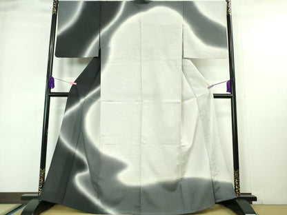 平和屋着物▽極上 本塩沢 やまだ織 訪問着 染色作家 桐村博 訪問着 単衣 逸品 DZAA6820kh5