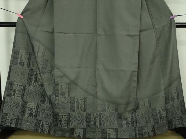 平和屋着物▽極上 本塩沢 訪問着 単衣 古代人物壁画文様 逸品 DZAA6822kh5