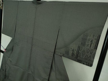 平和屋着物▽極上 本塩沢 訪問着 単衣 古代人物壁画文様 逸品 DZAA6822kh5