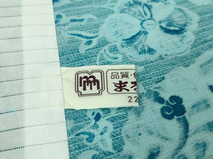 平和屋本店■希少 夏物 石川県指定無形文化財 夏牛首紬 白山工房 手織 前田仁仙 仁仙更紗 まるやま扱い 証紙付き 逸品 未使用　DZAA6823kh5