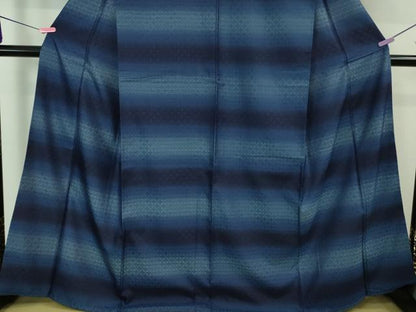 平和屋本店●極上　藍造り国選定無形文化財　藍師・佐藤昭人　藍香房　紬　花織　逸品　DZAA6828kh6