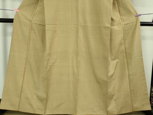 平和屋着物●極上 結城紬 色無地 枯野色 逸品 DZAA6829kh5