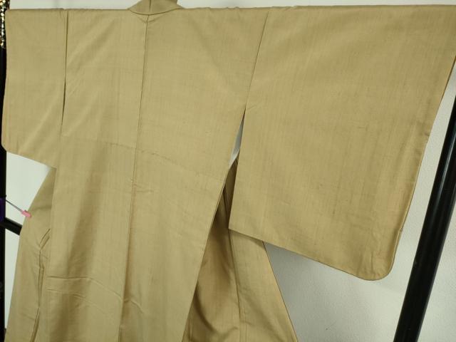 平和屋着物●極上 結城紬 色無地 枯野色 逸品 DZAA6829kh5