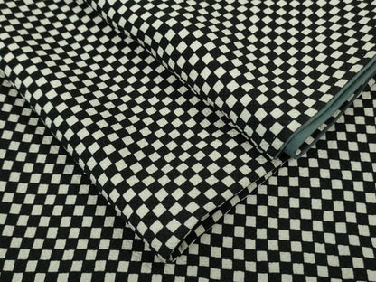 平和屋着物●極上 小紋 市松文様 鬼しぼ縮緬 逸品 DZAA6830kh5