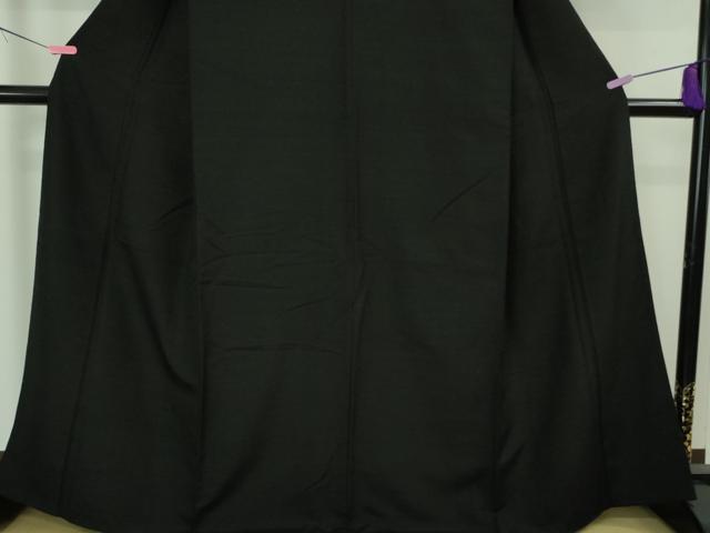 平和屋着物■極上　結城紬　色無地　黒地　逸品　DZAA6836kh5