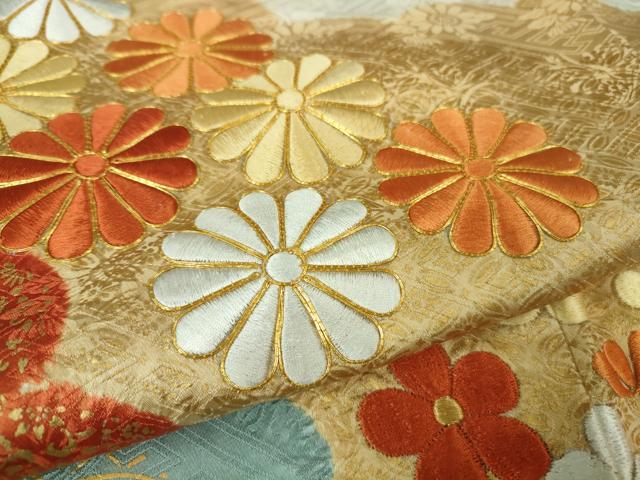 平和屋本店■極上　創業460年・千總　振袖　駒刺繍　絞り　雲取り吉祥花文　金彩　高島屋扱い　逸品　DZAA6847kh5