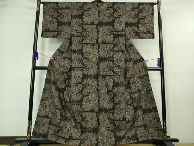 平和屋着物●極上 本場大島紬 9マルキ 樹林風景 逸品 DZAA6849kh5