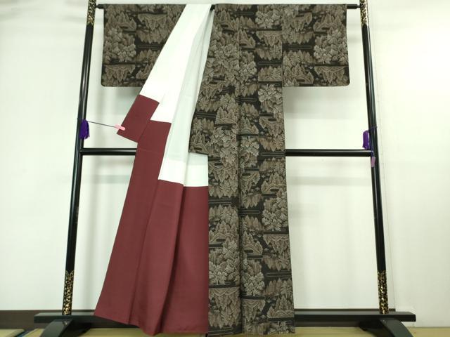 平和屋着物●極上 本場大島紬 9マルキ 樹林風景 逸品 DZAA6849kh5