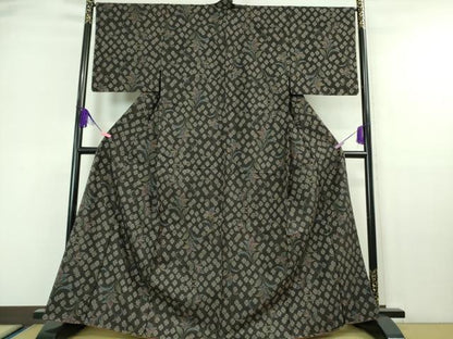 平和屋着物●極上 本場大島紬 7マルキ 草花文 逸品 未使用 DZAA6854kh5