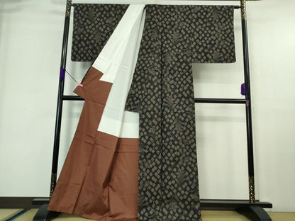 平和屋着物●極上 本場大島紬 7マルキ 草花文 逸品 未使用 DZAA6854kh5