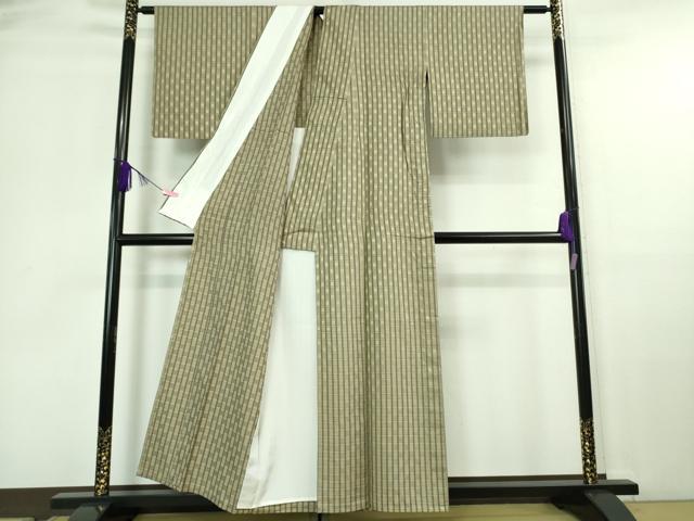 平和屋着物▽極上 花石摺織 紬 単衣 伝統工芸士 木村竜之 天光本舗謹製 証紙付き 逸品 DZAA6858kh5