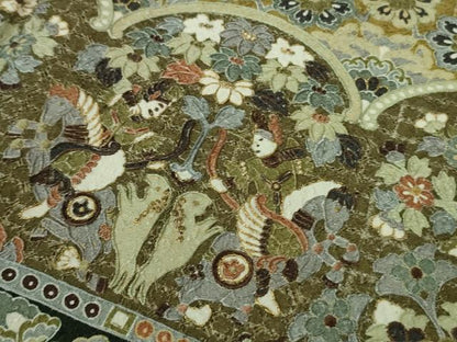 平和屋本店■極上　中国三大刺繍　スワトウ刺繍　汕頭刺繍　訪問着　双鳥正倉院花文　金糸　逸品　DZAA6859kh5