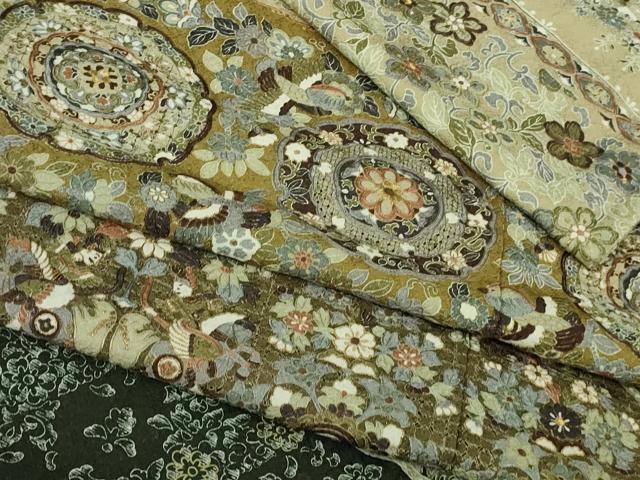 平和屋本店■極上　中国三大刺繍　スワトウ刺繍　汕頭刺繍　訪問着　双鳥正倉院花文　金糸　逸品　DZAA6859kh5