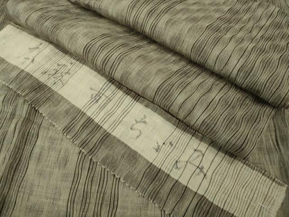 平和屋本店■極上　夏物　本麻　ちぢみ　市松紋紗　間道　麻　反端付き　逸品　DZAA6860kh5