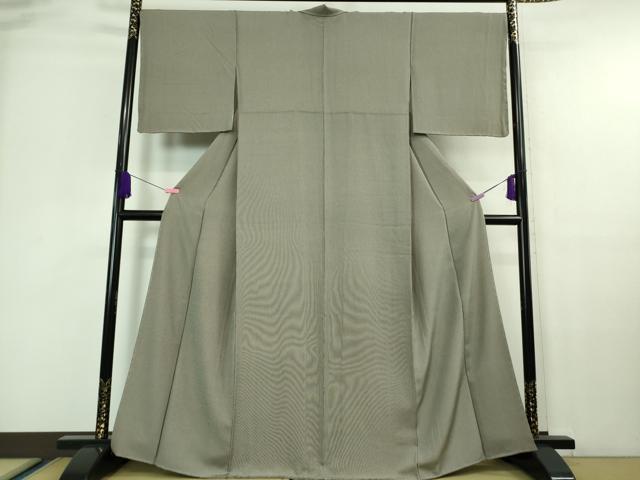 平和屋着物■極上　江戸小紋　万筋　亜麻色×黒色　逸品　未使用　DZAA6862kh5
