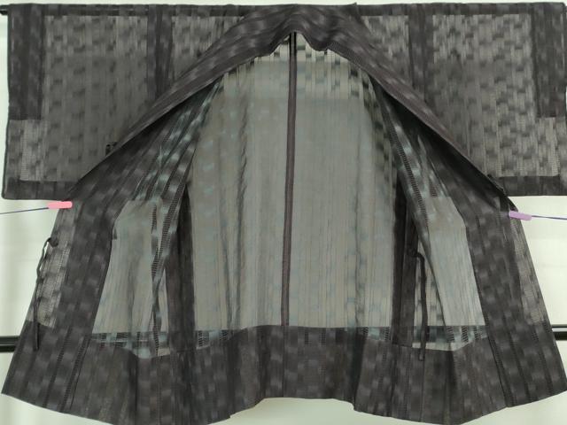 平和屋着物▽極上 道中着 スリーシーズン 春夏秋 塵除け ロング丈 紗 間道 逸品 DZAA6871kh5