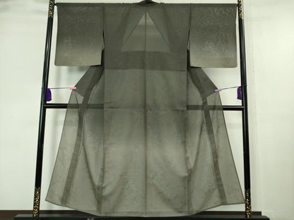 平和屋着物＊極上 夏物 訪問着 紗 更紗花文 暈し染め 銀彩 逸品 DZAA6872kh5