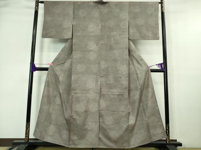 平和屋着物▽極上　石川県指定無形文化財　牛首紬　白山工房　手織り　単衣　雪輪重ね　逸品　DZAA6873kh5