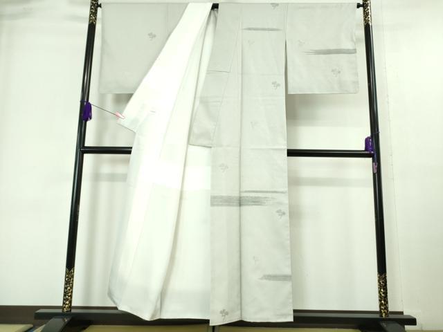 平和屋着物●希少 西陣織 天平初年創始の京の老舗 洛陽織物 訪問着 お召地 縫取プラチナ箔 松葉 銀糸 反端付き 逸品 未使用 DZAA6881kh5