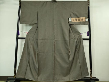 平和屋本店■希少　十一代目　白根澤義孝　江戸時代創業　米澤絲織　お召　丸白謹製　上代75万　証紙付き　逸品　未使用　DZAA6886kh5