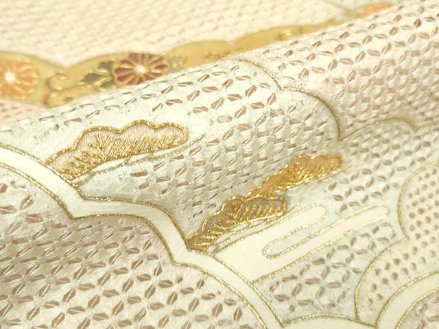 平和屋本店■極上　中国三大刺繍 スワトウ刺繍 汕頭刺繍 訪問着　駒刺繍　作家物　雲重ね宝尽くし花文　金糸　反端付き　逸品　DZAA6889kh5