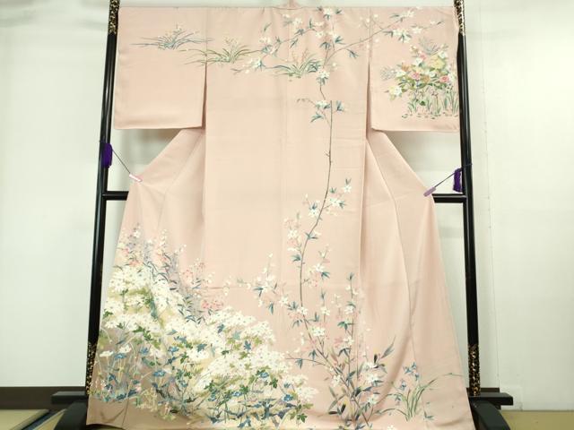 平和屋本店■極上　高級染元　粋峰　林芳夫　京加賀友禅　訪問着　吉祥花文　虹色地　暈し染め　逸品　未使用　DZAA6890kh5