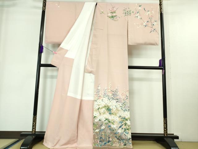 平和屋本店■極上　高級染元　粋峰　林芳夫　京加賀友禅　訪問着　吉祥花文　虹色地　暈し染め　逸品　未使用　DZAA6890kh5