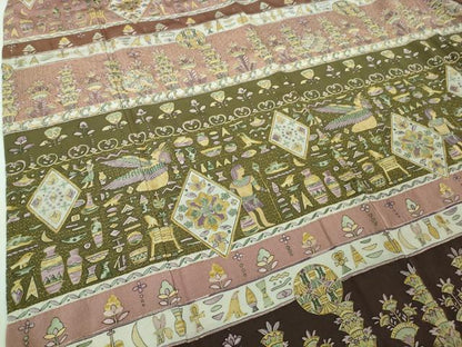 平和屋本店■極上　中国三大刺繍　スワトウ刺繍　汕頭刺繍　訪問着　古代人物壁画文様　金糸　逸品　DZAA6894kh5