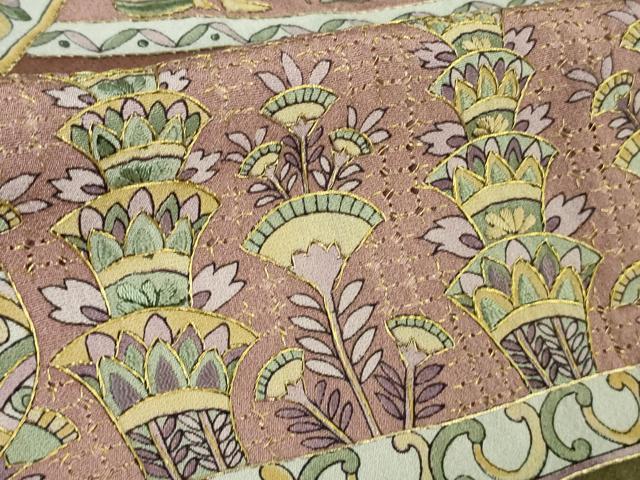 平和屋本店■極上　中国三大刺繍　スワトウ刺繍　汕頭刺繍　訪問着　古代人物壁画文様　金糸　逸品　DZAA6894kh5