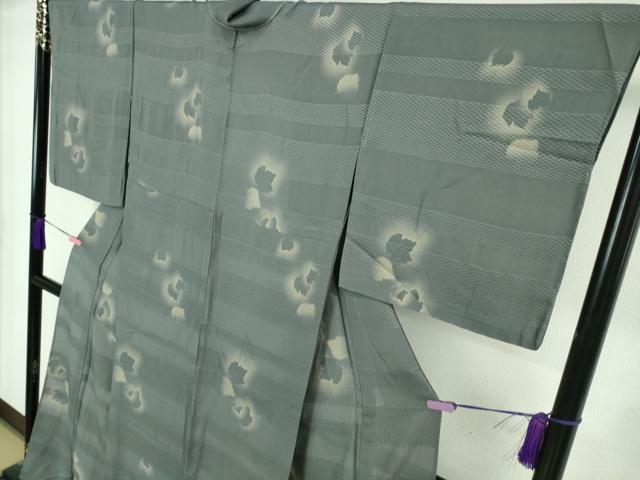 平和屋着物＊極上 夏物 小紋 舞葉文 暈し染め 逸品 未使用 DZAA6895kh5